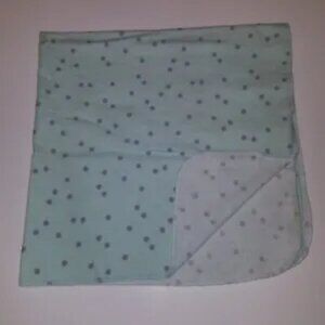 Gerber Mint Green Gray Polka Dot Receiving Blanket Lovey Security Cotton